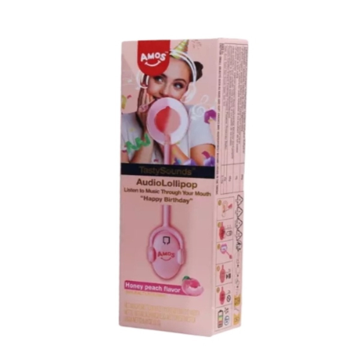 Tastysounds lollipop honey peach flavor with music happy birthday 12g
